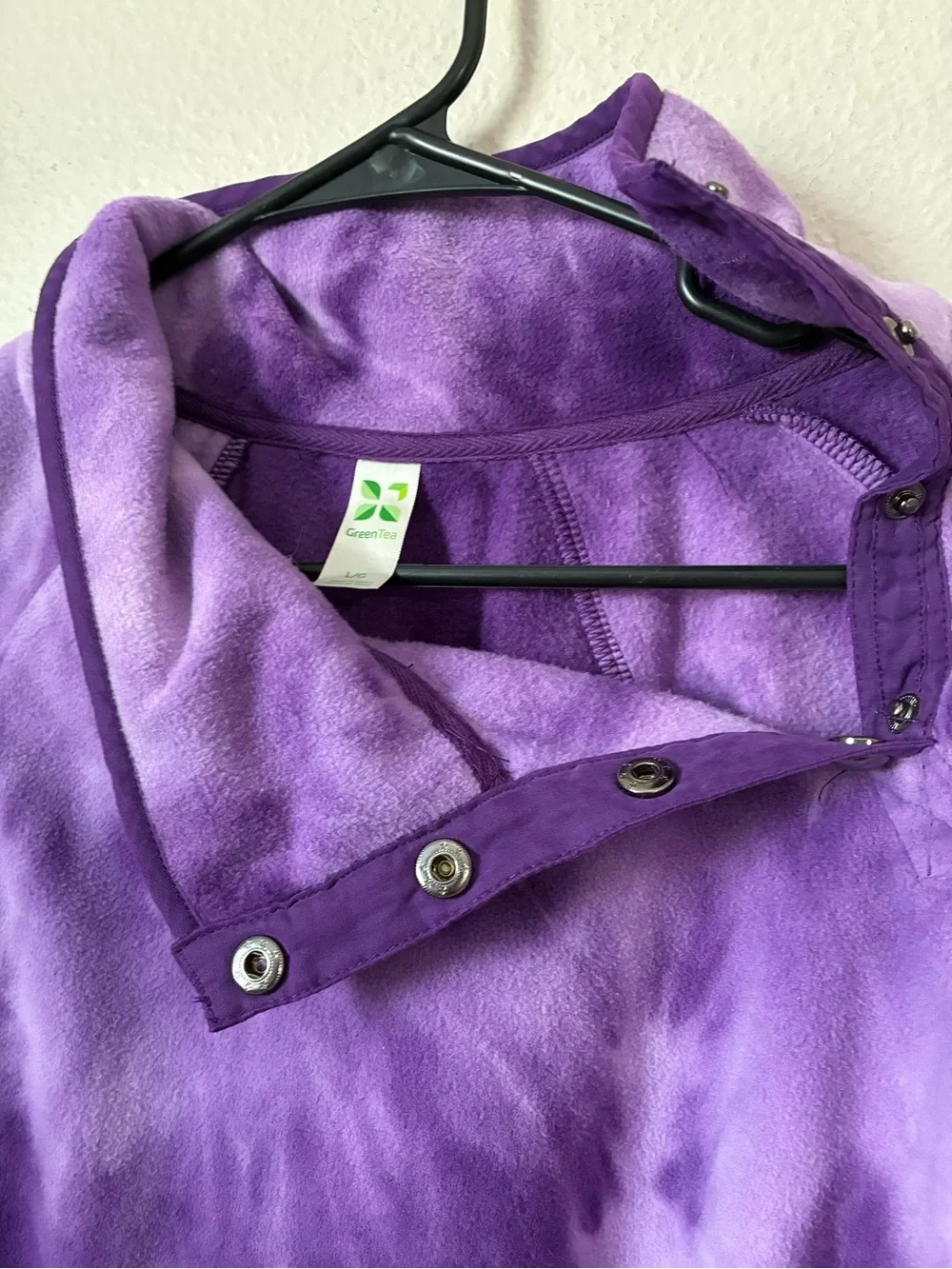 GreenTea Purple Tie-Dye Teddy Jacket